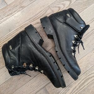 Vintage Sorel Zurich Black Leather Ankle Boots, Women's 10M